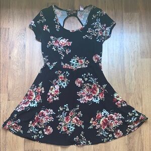 No Boundaries Black Floral Dress